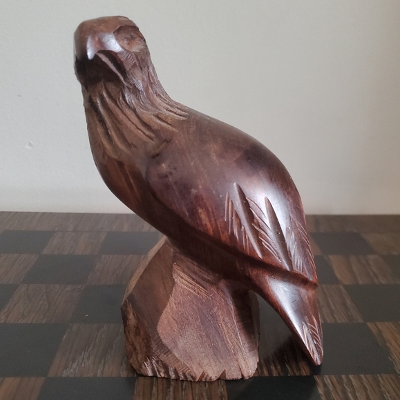 Vintage Other - Vintage 1970s ironwood hand carved eagle statue 6" in